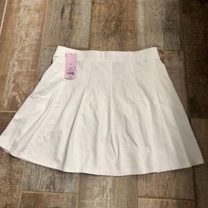 NWT White Fable Preppy White Pleated Skirt
